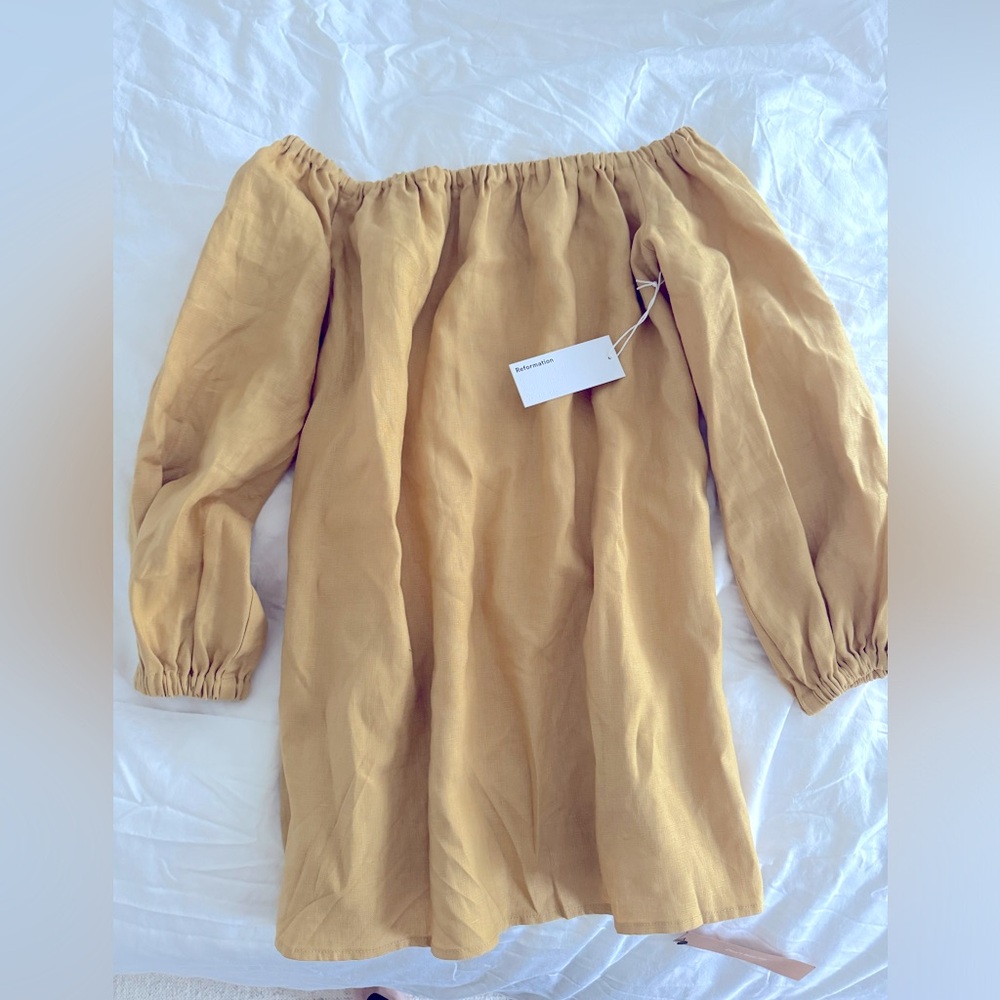 Reformation Andi linen dress yellow size M - NWT